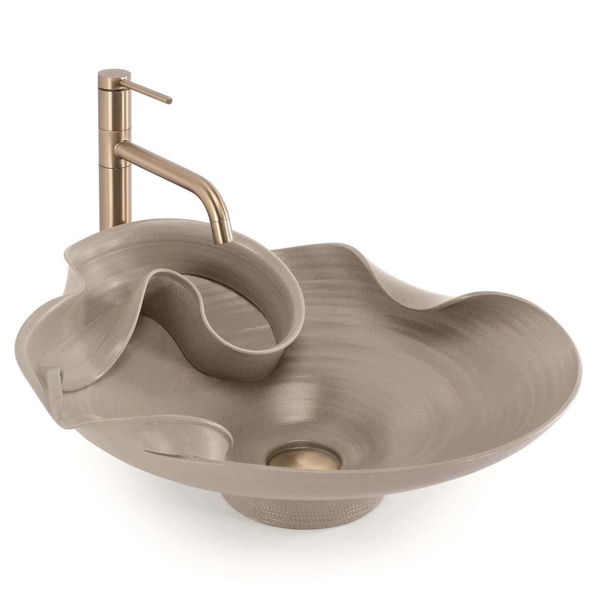 AUFSATZWASCHBECKEN Rea Hm-12 Handmade Art - Beige, Keramik (44/18/48cm) - REA