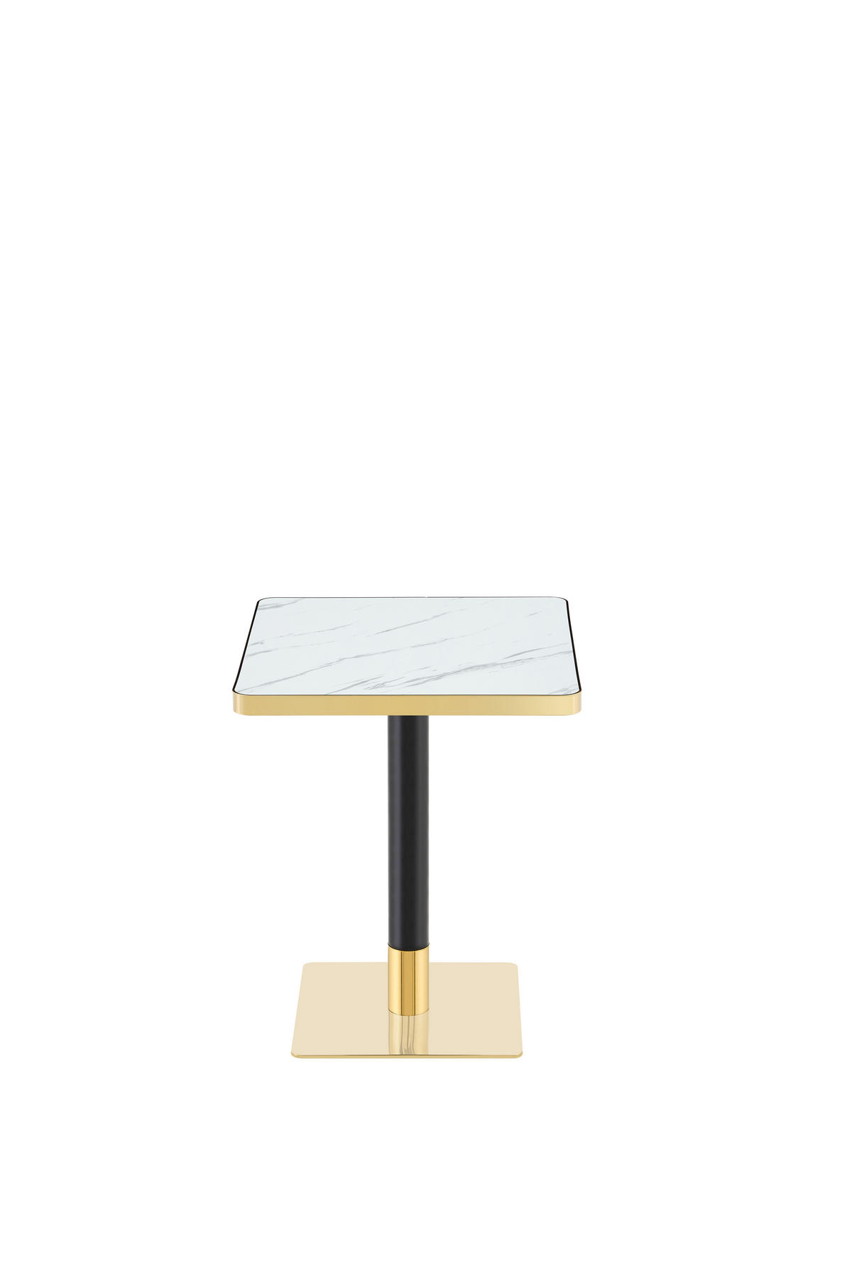 BARTISCH 60/60/74 cm mit Marmor-Optik DE-40022 Weiß - Weiß, Metall (60/60/74cm) - ComfortXL