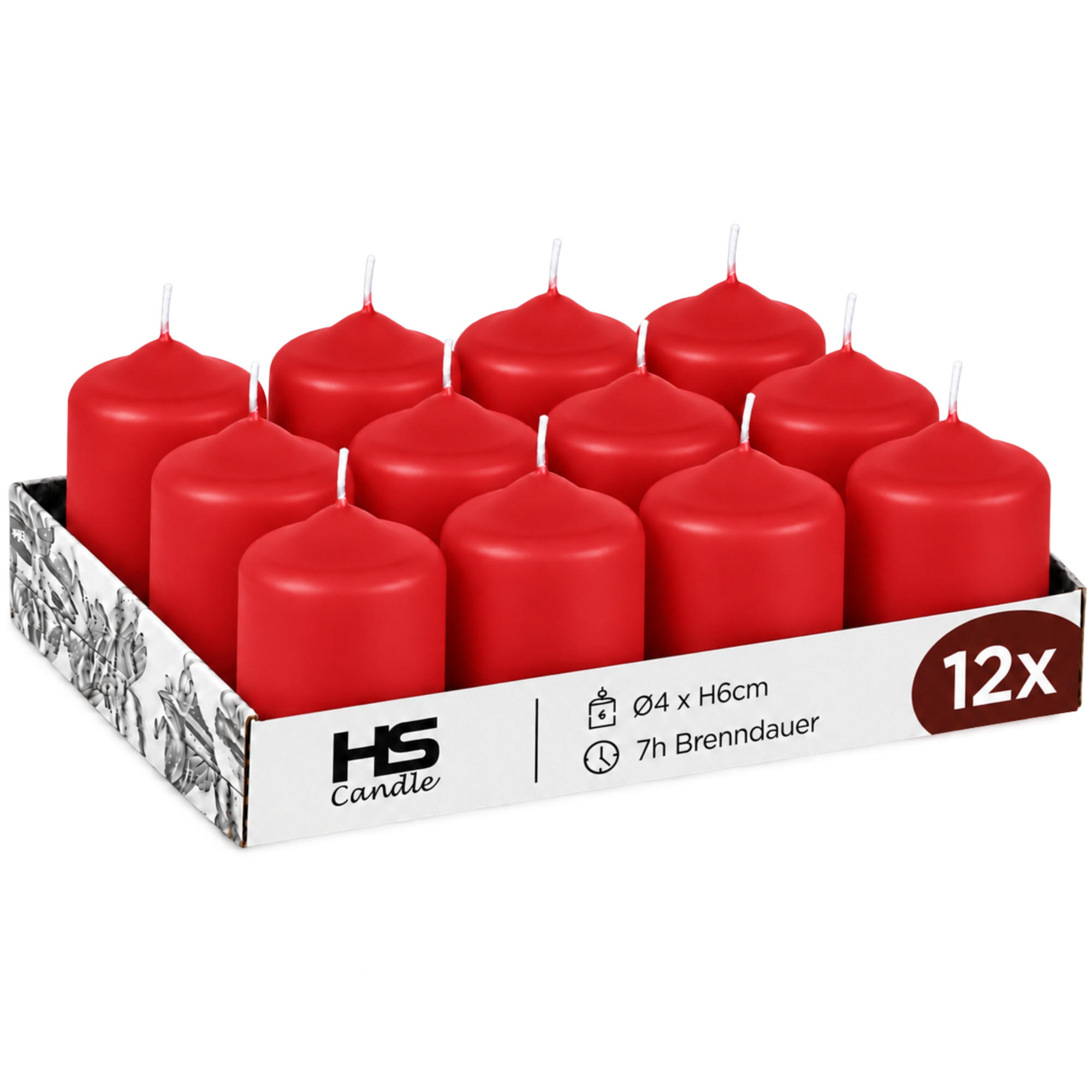 XXXLutz Stumpenkerzen Rot 6 cm