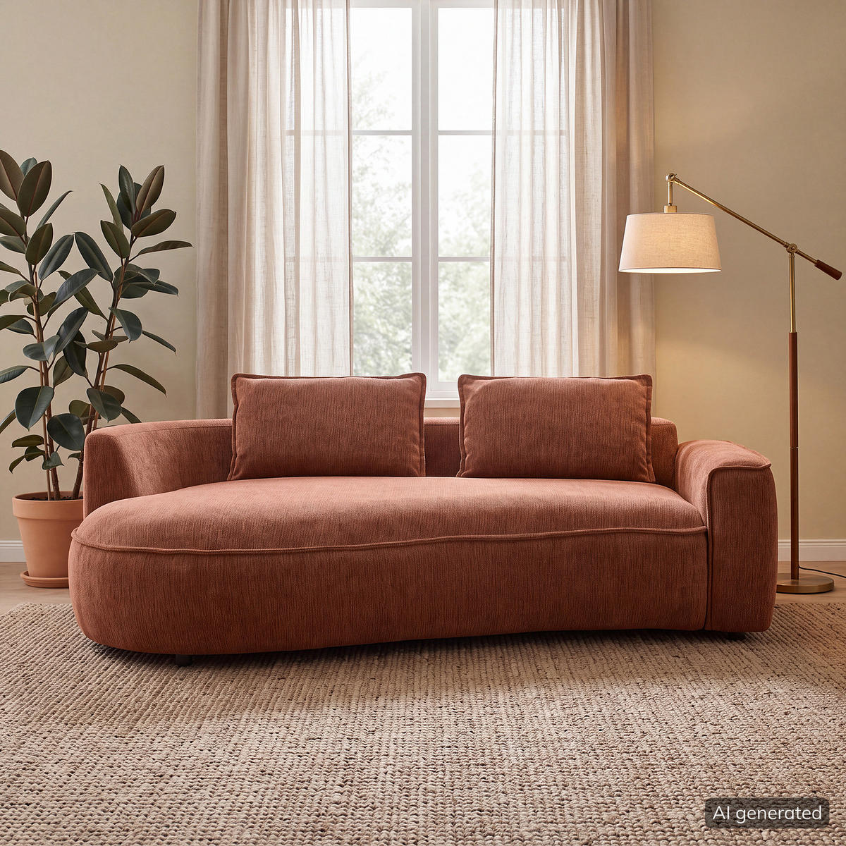 2,5-SITZER SOFA - Beige/Schwarz, Kunststoff/Textil (217/82/146cm) - home24