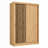 KLEIDERSCHRANK Lumil 120 cm Artisan Griffe silber - Eiche Artisan, Holzwerkstoff (120/216/61cm) - KS Home Concept