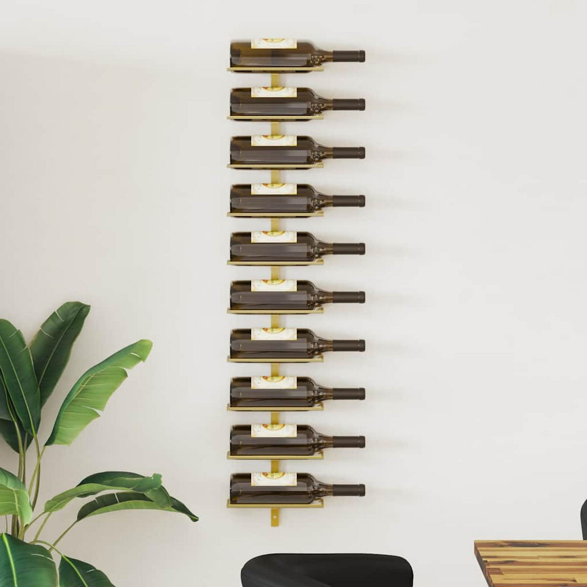 WEINREGALE 24/9/120 cm Gold Metall - Goldfarben, Metall (9/120/24cm) - vidaXL