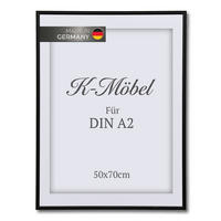 ALUMINIJASTI OKVIR ZA SLIKE DIN A2 s paspartujem - črna, kovina (50/70/1.6cm) - K-Möbel