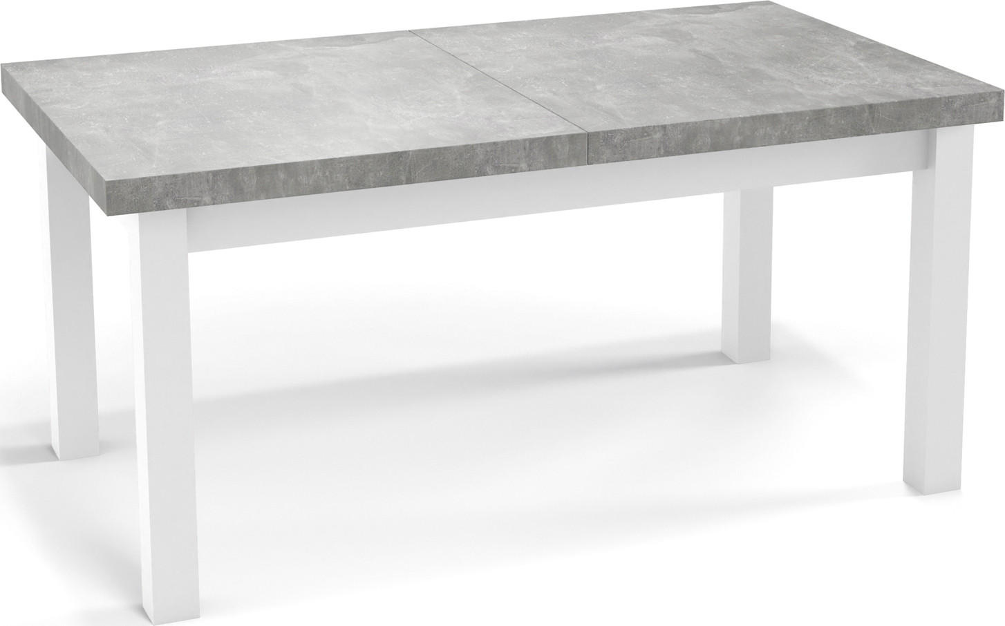 ESSTISCH Avena rechteckig ausziehbar, Grauer Beton 200/100/78 - Hellgrau/Weiß, Holz/Holzwerkstoff (200/100/78cm) - WFL GROUP