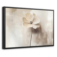LEINWAND Bilder mit Rahmen - Blume - Beige - Farbe - Schatten - 30x20 - Creme, Textil (30/20cm) - MuchoWow