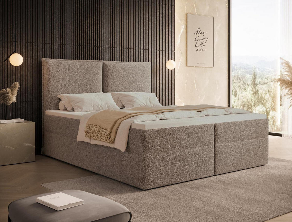 BOXBETT Hellbraun 200x200 PILLOW - Hellbraun, Holzwerkstoff (200/200cm) - Compleo24