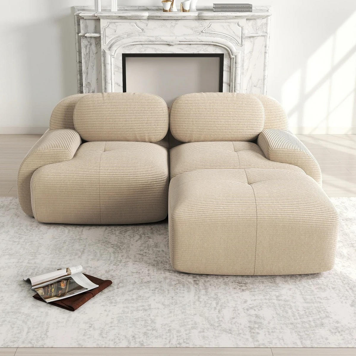 LOUNGEGARNITUR PE-Polyrattan Schwarz, Sofa mit Tisch - Schwarz, Textil - Kaket