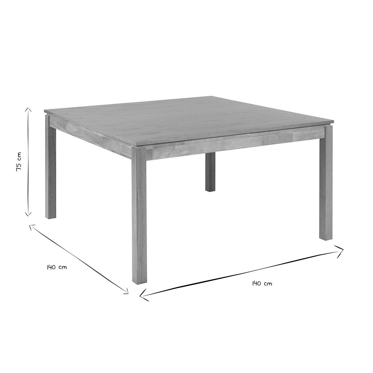 ESSTISCH aus hellem Holz L140 cm SYLVA - Eiche Bianco, Holz (140/140/75cm) - Miliboo