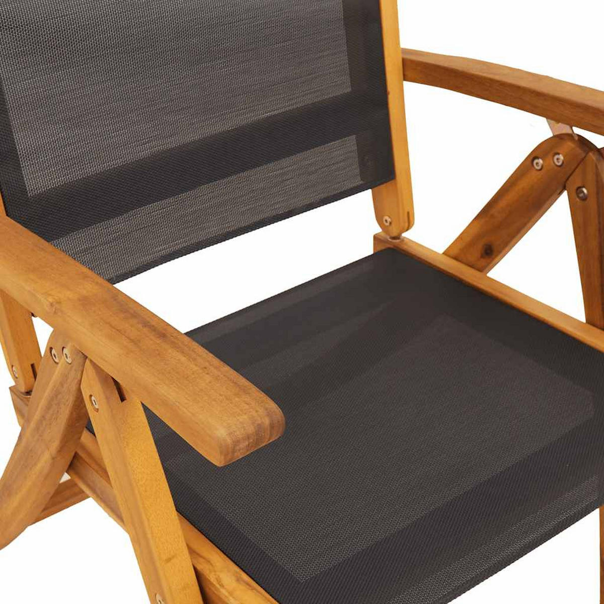 GARTENSTÜHLE 4er Set Klappbar Massivholz Akazie Und Textilene - Braun, Holz (57.5/109/72cm) - vidaXL