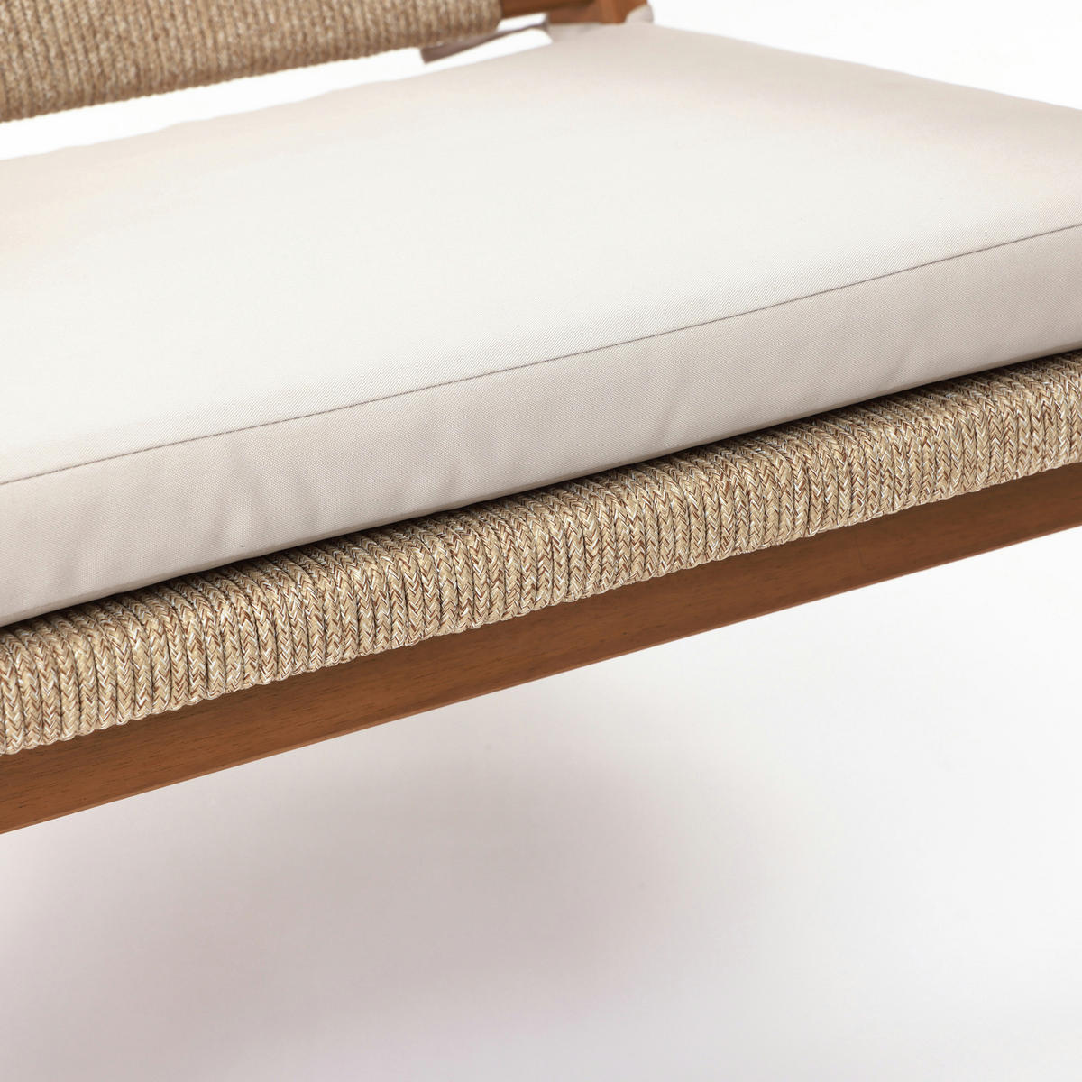 73CM Outdoor-Ess- und Terrassenstuhl aus Akazienholz mit Kissen - Ahornfarben, Holz (73/73/64.5cm) - Hometopia