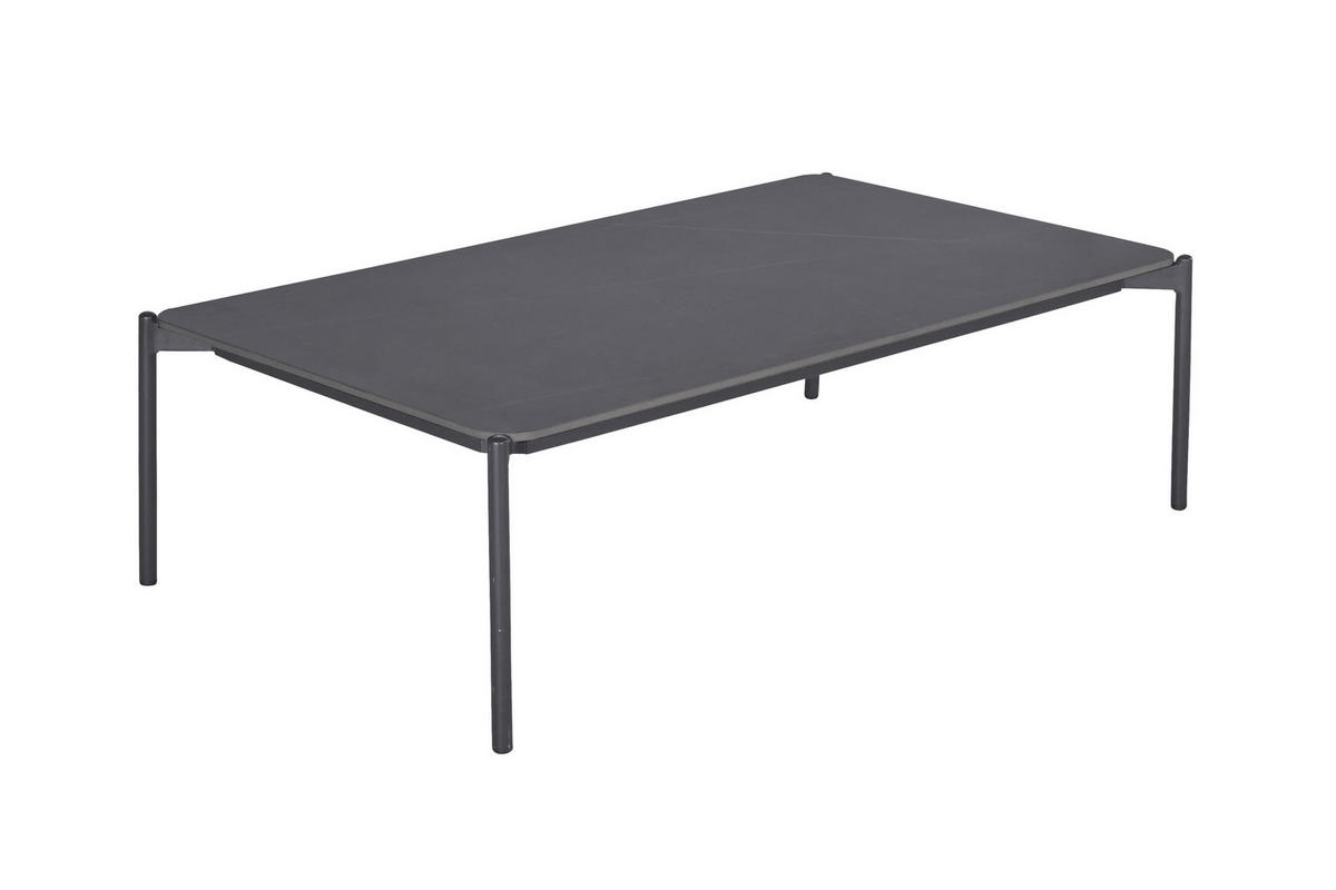 GARTENTISCH Balu 120x70x42 cm, Aluminium/Stein, Anthrazit - Anthrazit, Stein (120/70/42cm) - dasmöbelwerk