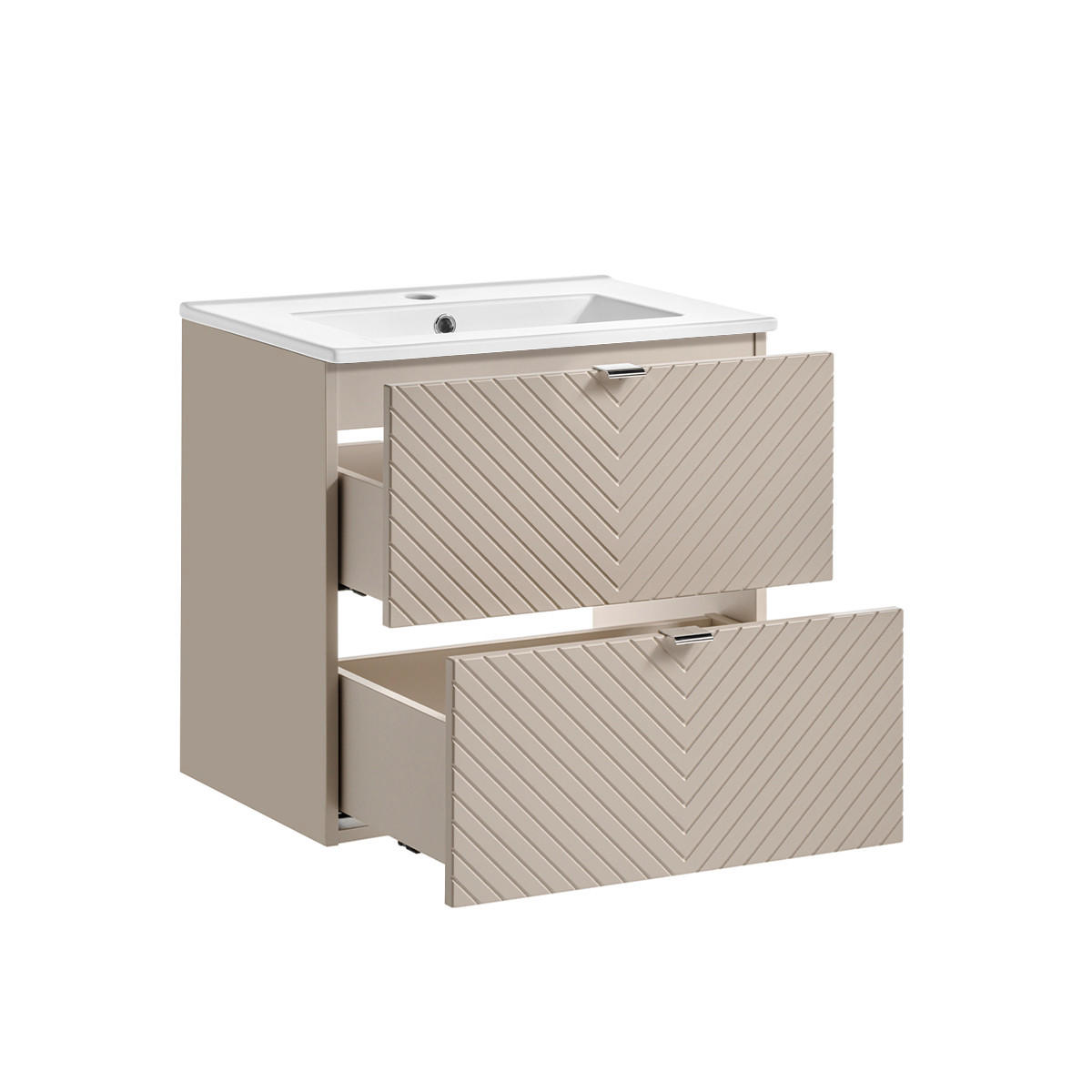 BADMÖBEL 60cm Manoa 2er-Set Kaschmir - Beige, Holzwerkstoff (60/57/40cm) - Petits-meubles