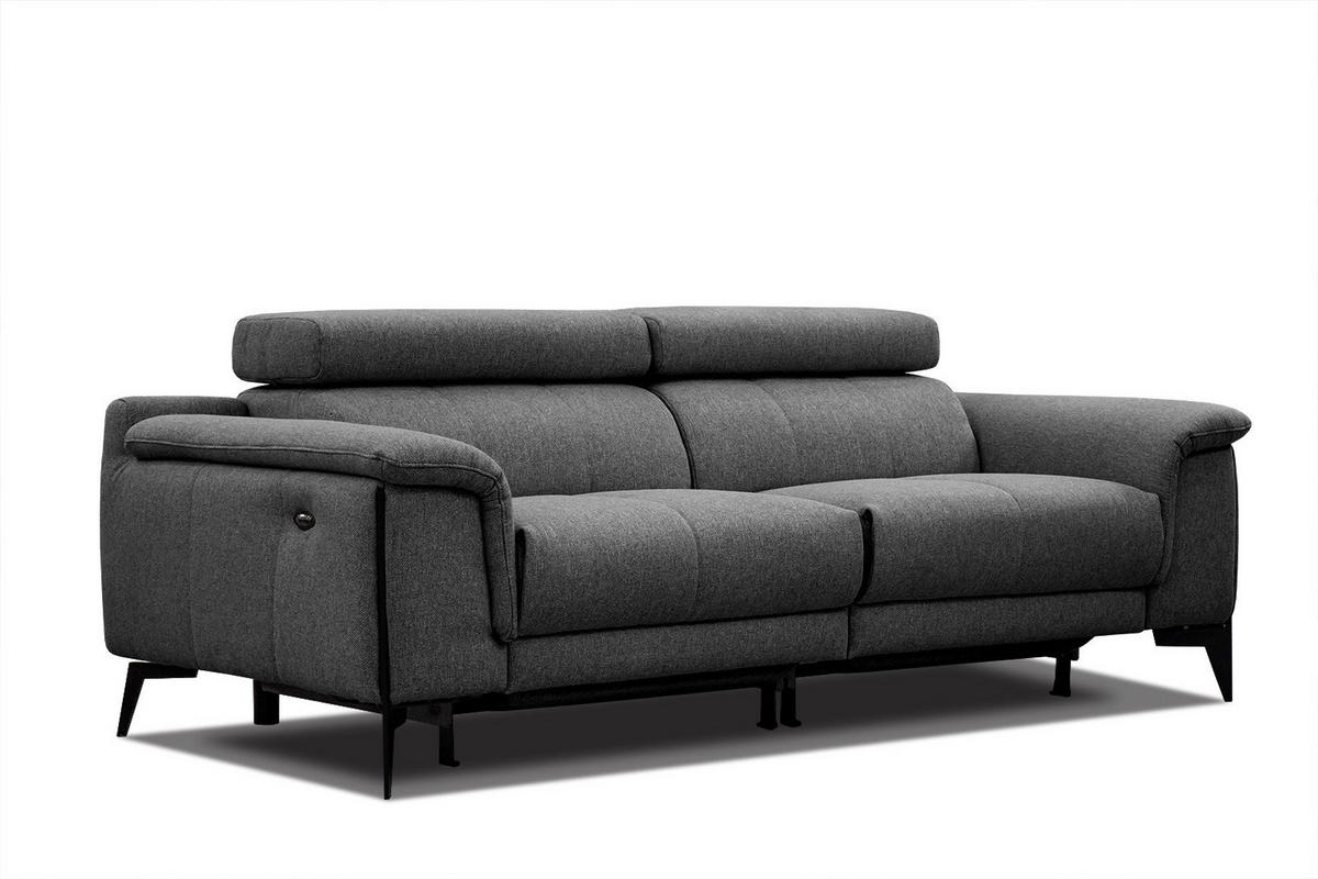 RELAXSOFA MATERA 3-Sitzer mit 2 Relaxfunktionen, schwarz - Schwarz, Holzwerkstoff/Textil (212/82/103cm) - Courtois Laville