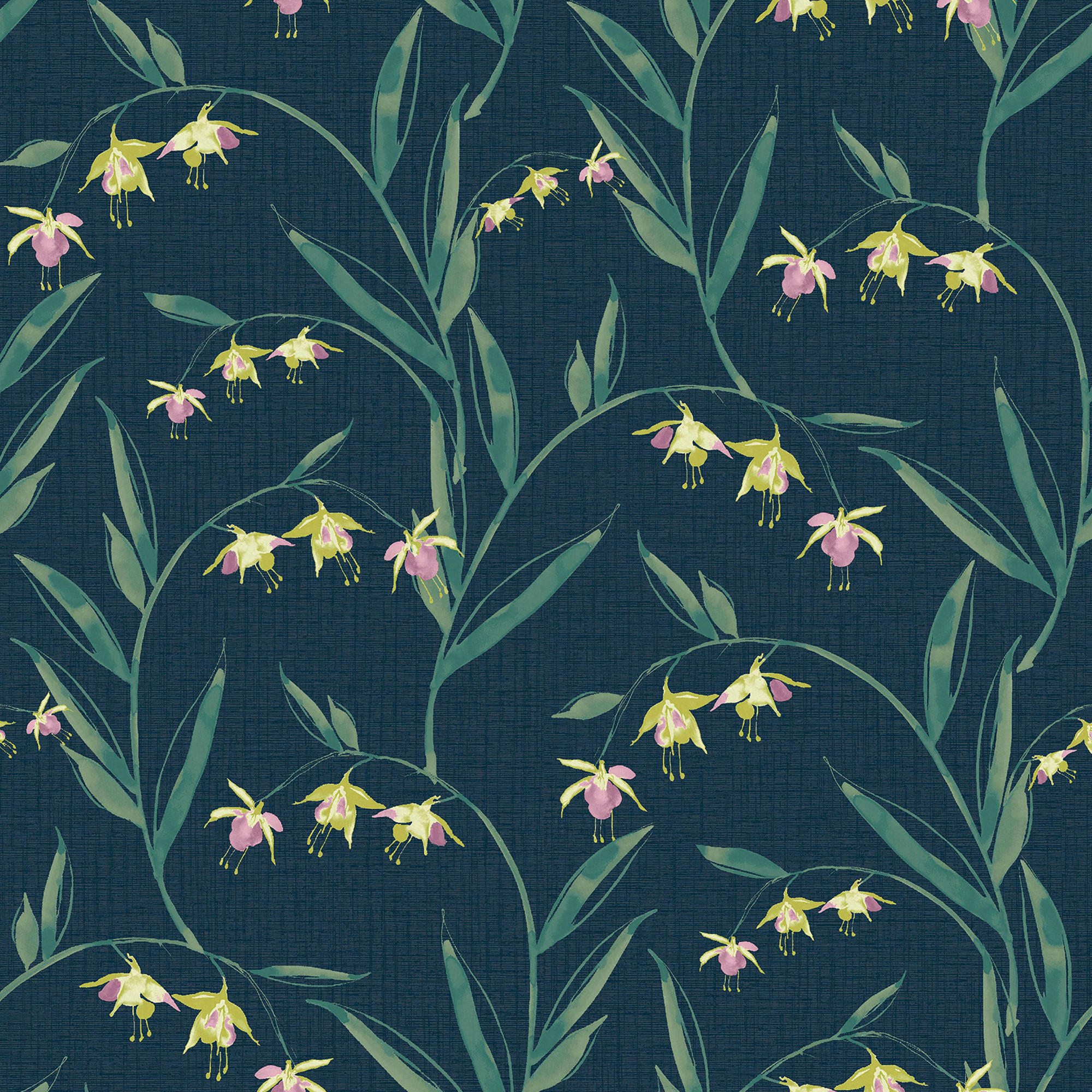VLIESTAPETE Fulwell Fuchsia - Blau, Papier/Kunststoff (52/1000cm) - LAURA ASHLEY