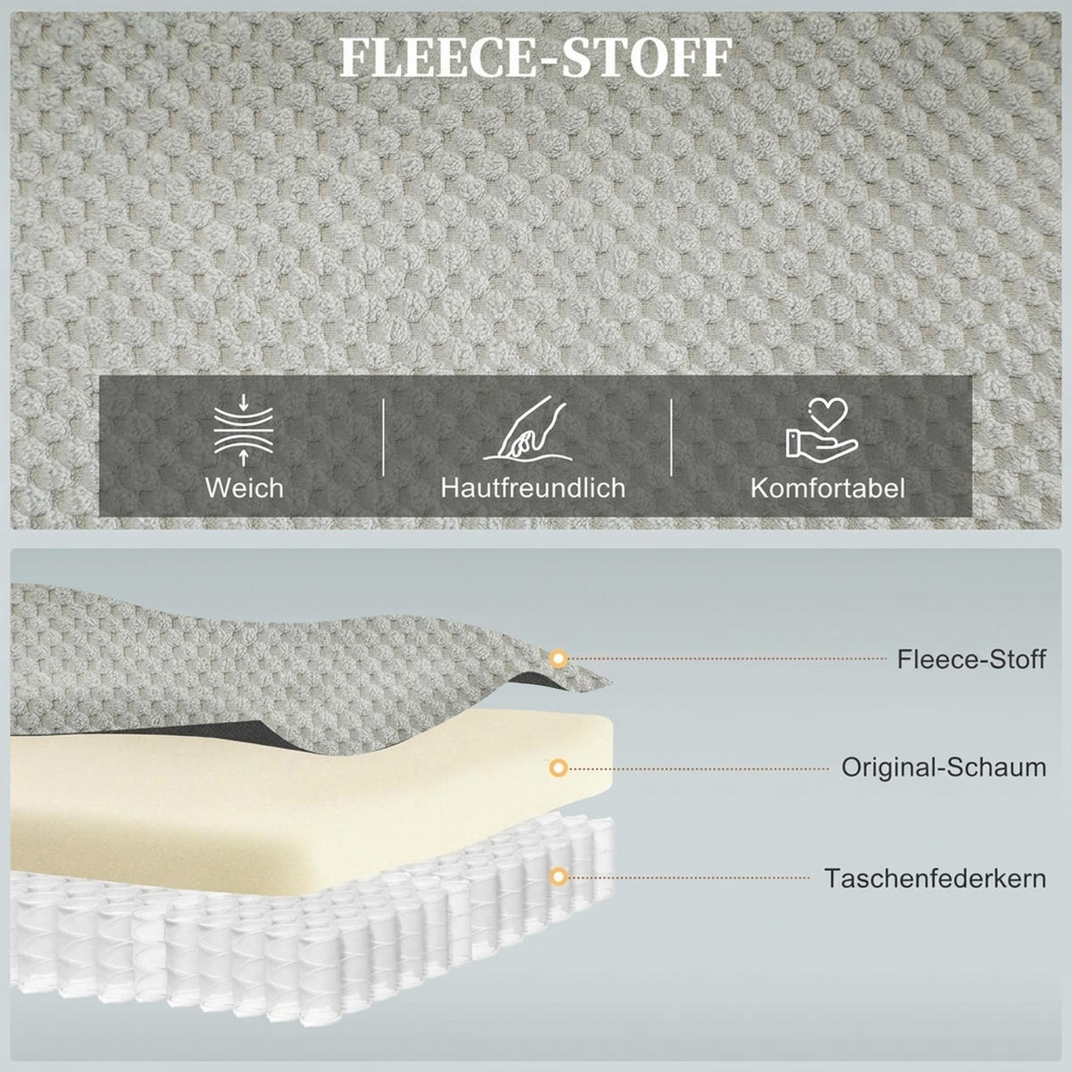 ELEKTRISCHER-RELAXSESSEL Samt Metall Grau - Schwarz/Grau, Textil/Metall (90/105/96cm) - HOMCOM