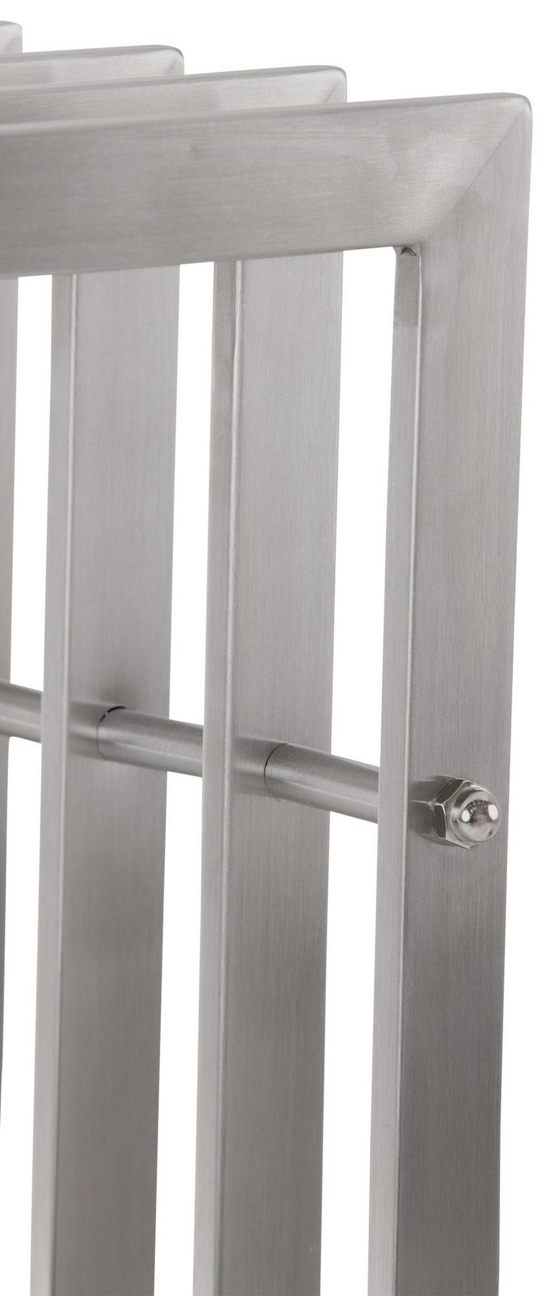 KAMINHOLZREGAL Metall PREMIUM Innen und Aussen Edelstahl 40x50x150 cm - Edelstahlfarben, Metall (50/150/40cm) - DELUKE