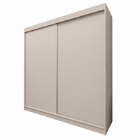 KLEIDERSCHRANK Steria 200 cm Kaschmir Griffe silber - Kaschmir, Holzwerkstoff (200/216/61cm) - KS Home Concept