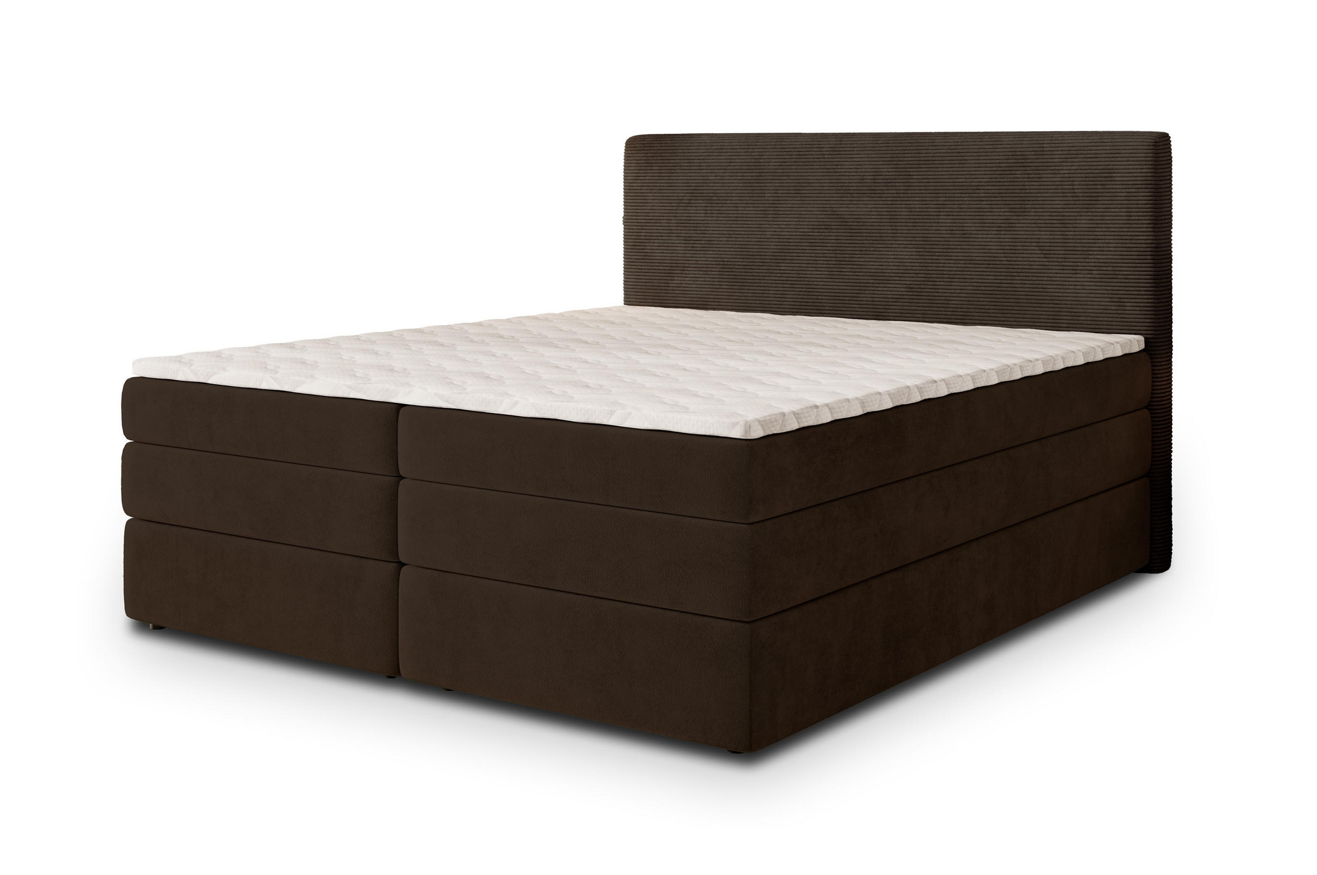 POSTEL BOXSPRING MATERN 180x200 cm, s matrací a úložným prostorem, hnědá - hnědá, kompozitní dřevo/textil (180/200cm) - MASSENO