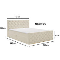 BOXBETT Montego 160x200 Hellgrau - Hellgrau, Holz/Textil (160/200cm) - Graingold