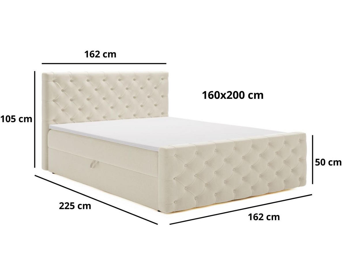 BOXBETT Montego 160x200 Creme - Creme, Holz/Textil (160/200cm) - Graingold