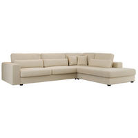 ECKSOFA Savona Beige Boucle - rechts - Beige/Schwarz, Kunststoff/Textil (249/316cm) - MKS