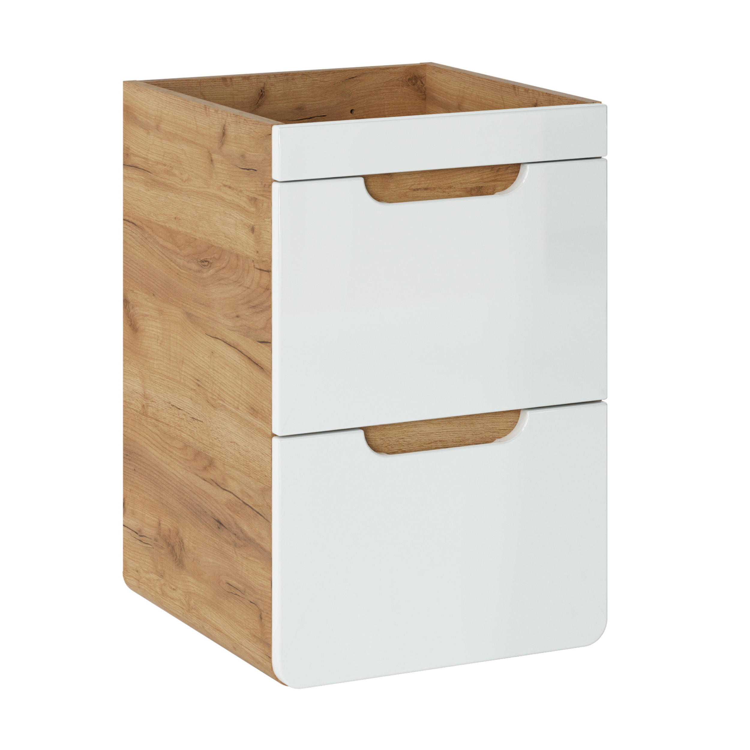 WASCHBECKENUNTERSCHRANK ARVIDA SZK7 Eiche Weiß - Weiß, Glas/Holzwerkstoff (40/59/41cm) - Komodee