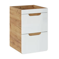 WASCHBECKENUNTERSCHRANK ARVIDA SZK7 Eiche Weiß - Weiß, Glas/Holzwerkstoff (40/59/41cm) - Komodee