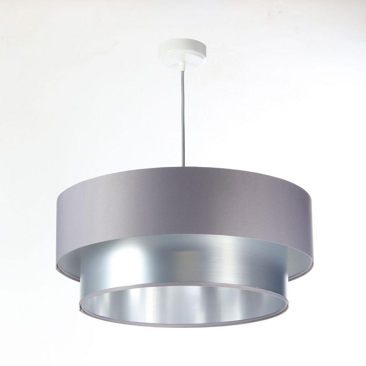 HÄNGELEUCHTE Grau 50/20 cm - Silberfarben/Grau, Kunststoff (50/1/20cm) - ONZENO