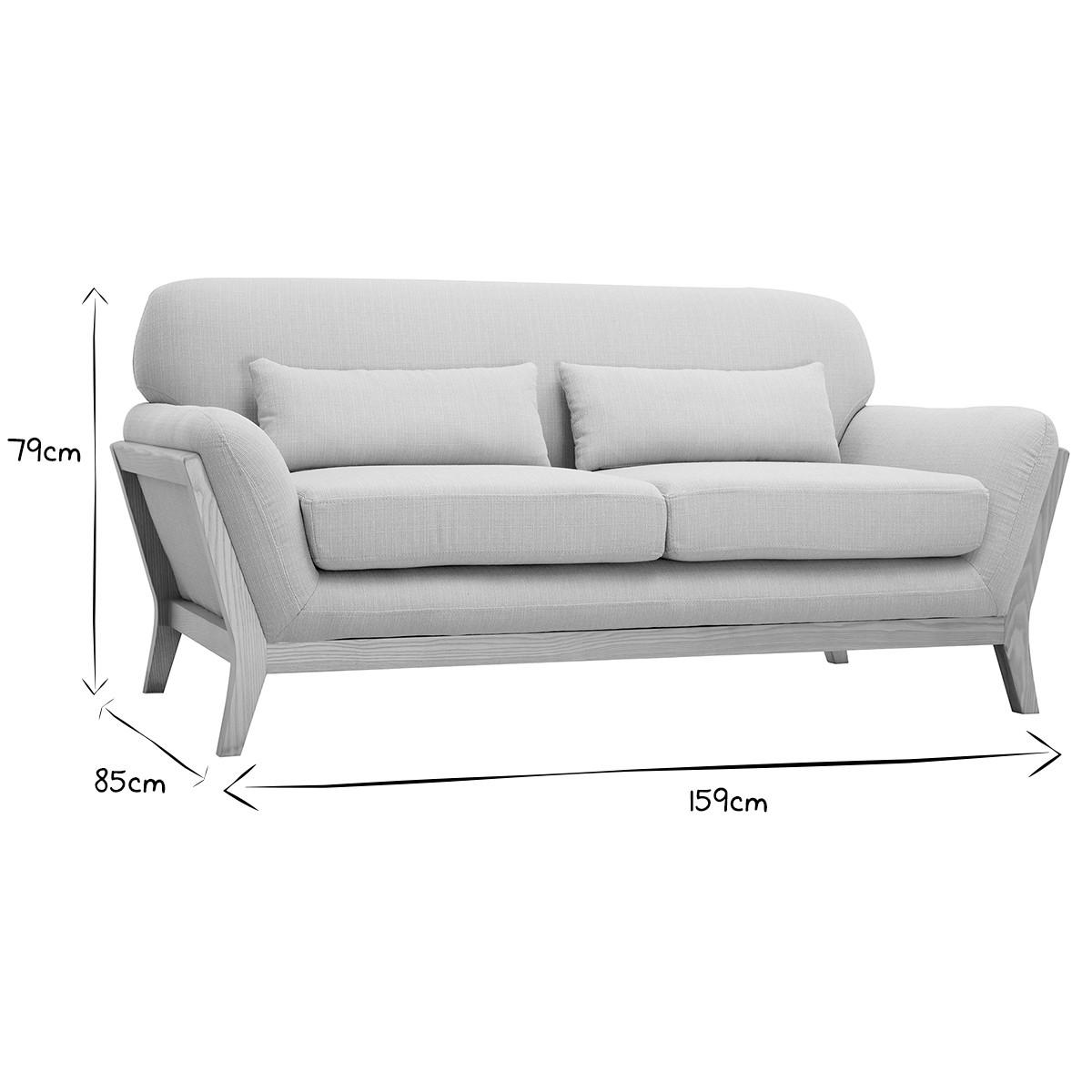 SOFA Skandinavisch 2 Pl?tze Beiger Stoff YOKO - Naturfarben, Textil (85/79/159cm) - Miliboo