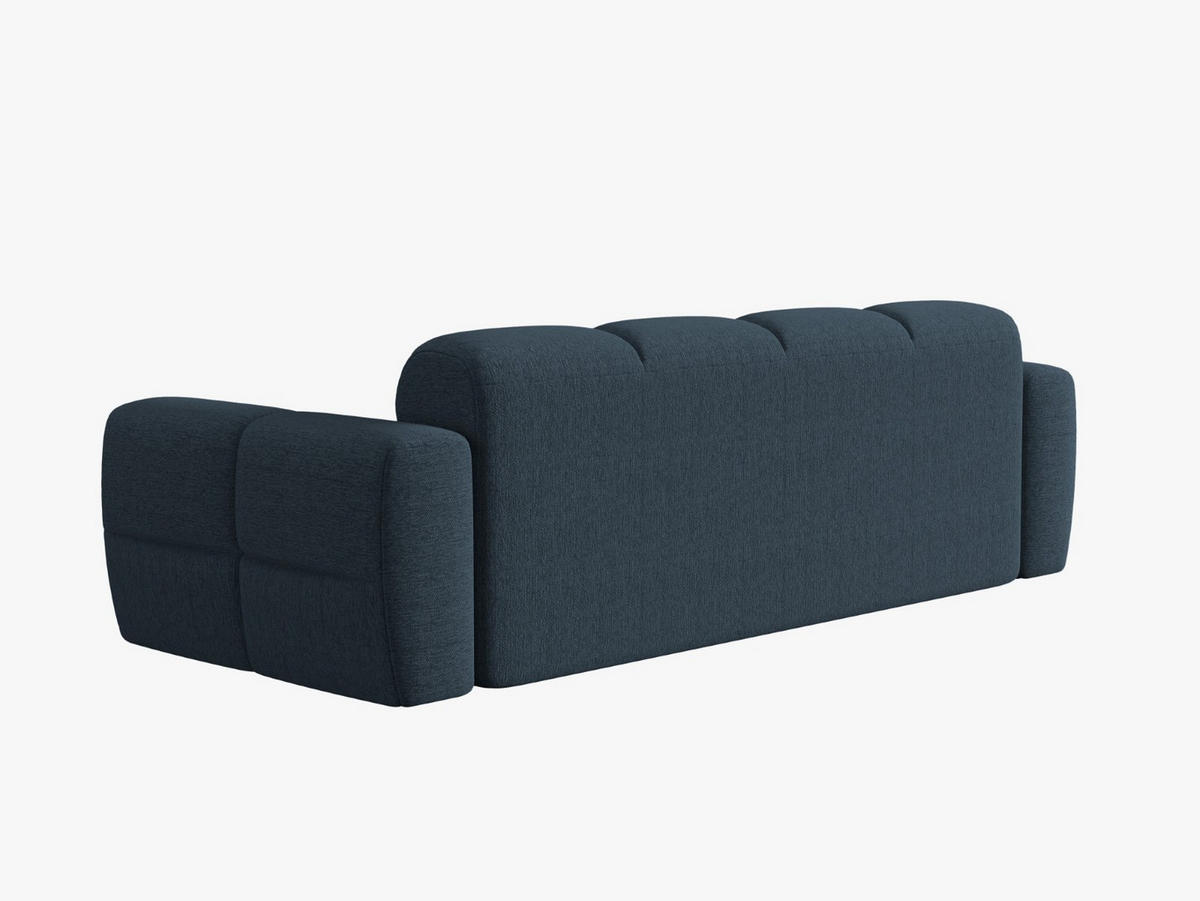 SOFA Lisa aus strukturiertem Stoff dunkelblau 4 Sitzplätze - Dunkelblau, Textil (256/77/101cm) - Micadoni