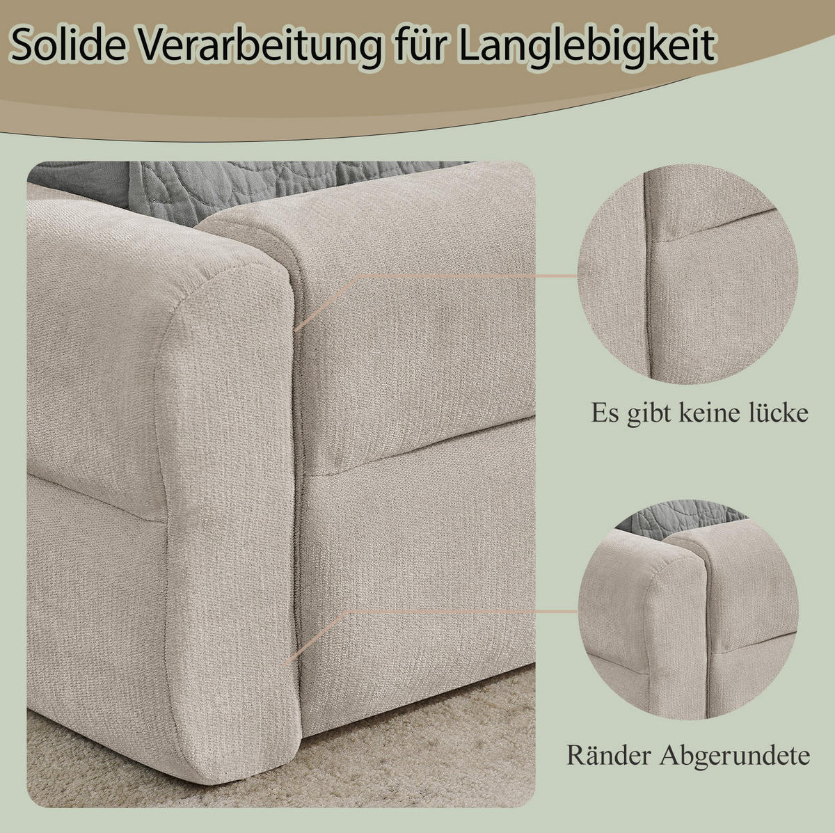 BETTGESTELL minimalistisch 160x200 cm Chenille Beige - Beige, Holz (160/200cm) - Meubliv