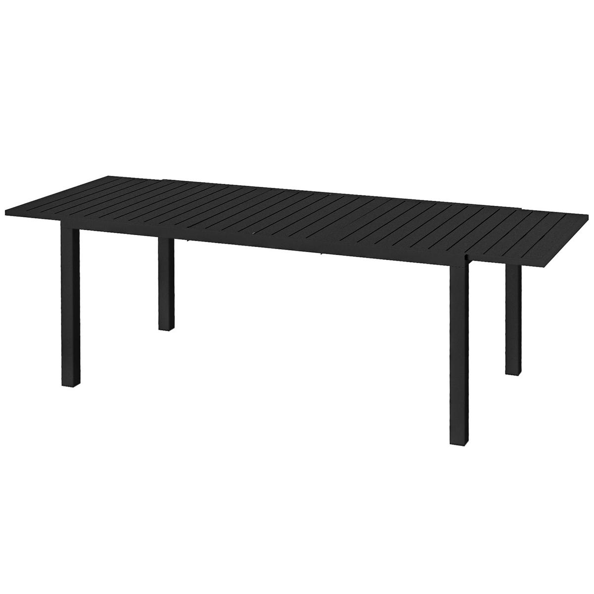 GARTENTISCH DE-14096 Aluminium, 180/240 cm Schwarz - Schwarz, Metall (240/94/73cm) - ComfortXL