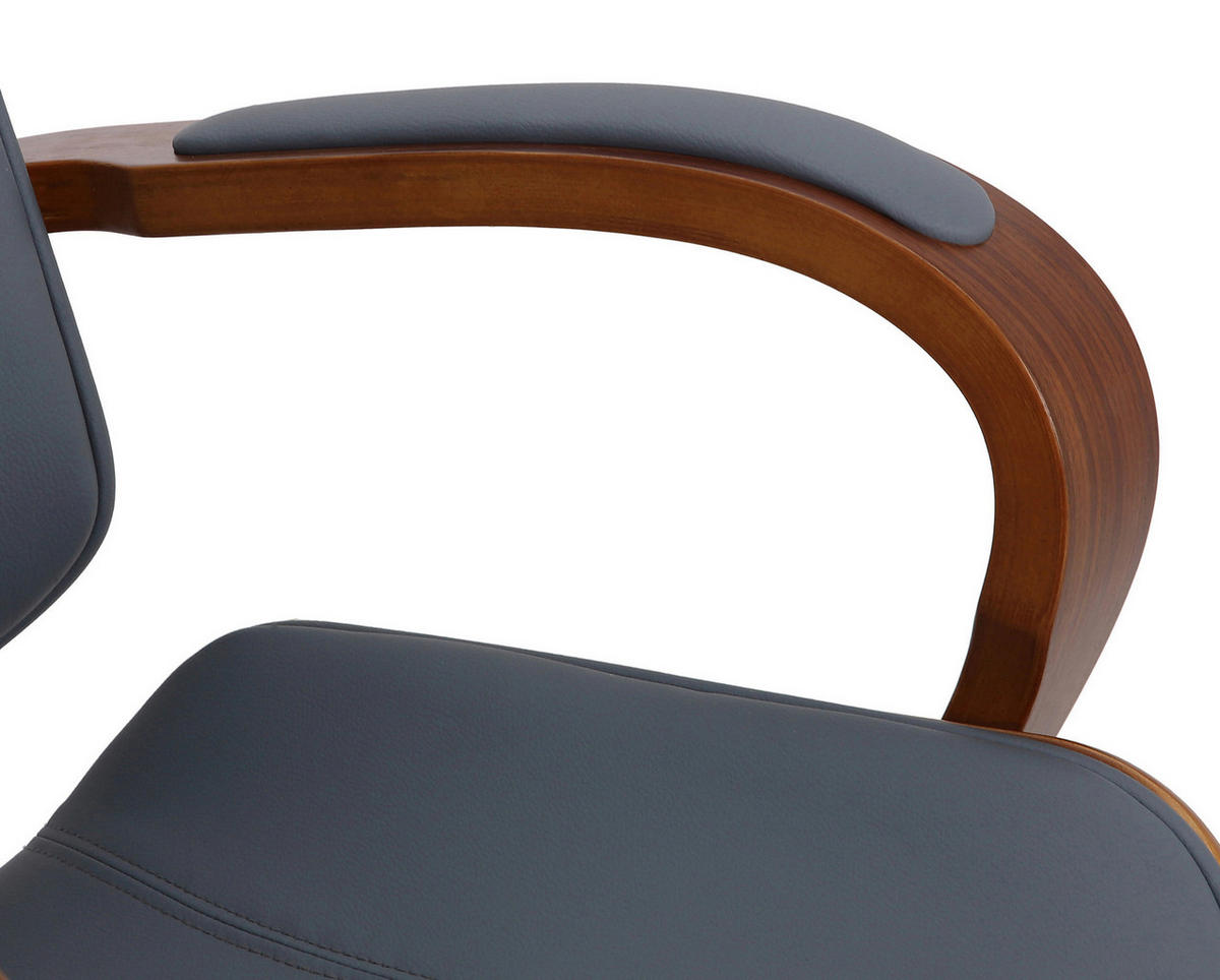 BÜROSTUHL Daytona, Walnuss/Grau - Walnussfarben/Grau, Textil/Metall (70/125/70cm) - TPFLiving