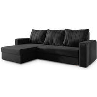 ROHOVÁ SEDAČKA CARL černá - šedá/černá, dřevo/textil (236/150cm) - MASSENO