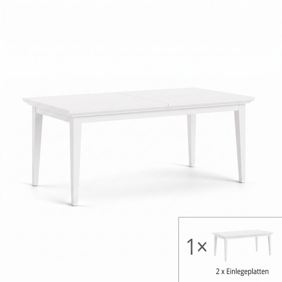 MATBORD Venedig 180 x 95 x 76 cm – vit - Vit, Träbaserade material (95/180/76cm) - ebuy24