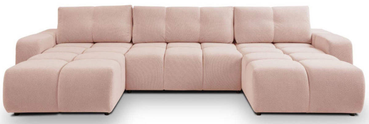ECKSOFA Hellrosa U SOHI Mit Schlaffunktion Curio 60 - Rosa, Textil (359/177cm) - Sepro Meble