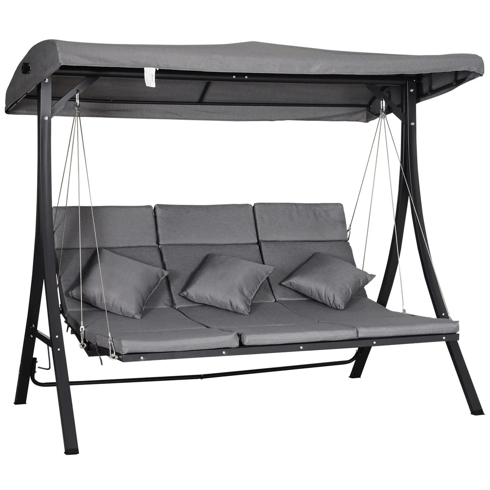 HOLLYWOODSCHAUKEL 3 Sitzer 270 kg - Grau, Metall (200/168/115cm) - LEBENLANG
