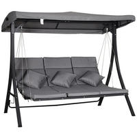 HOLLYWOODSCHAUKEL 3 Sitzer 270 kg - Grau, Metall (200/168/115cm) - LEBENLANG