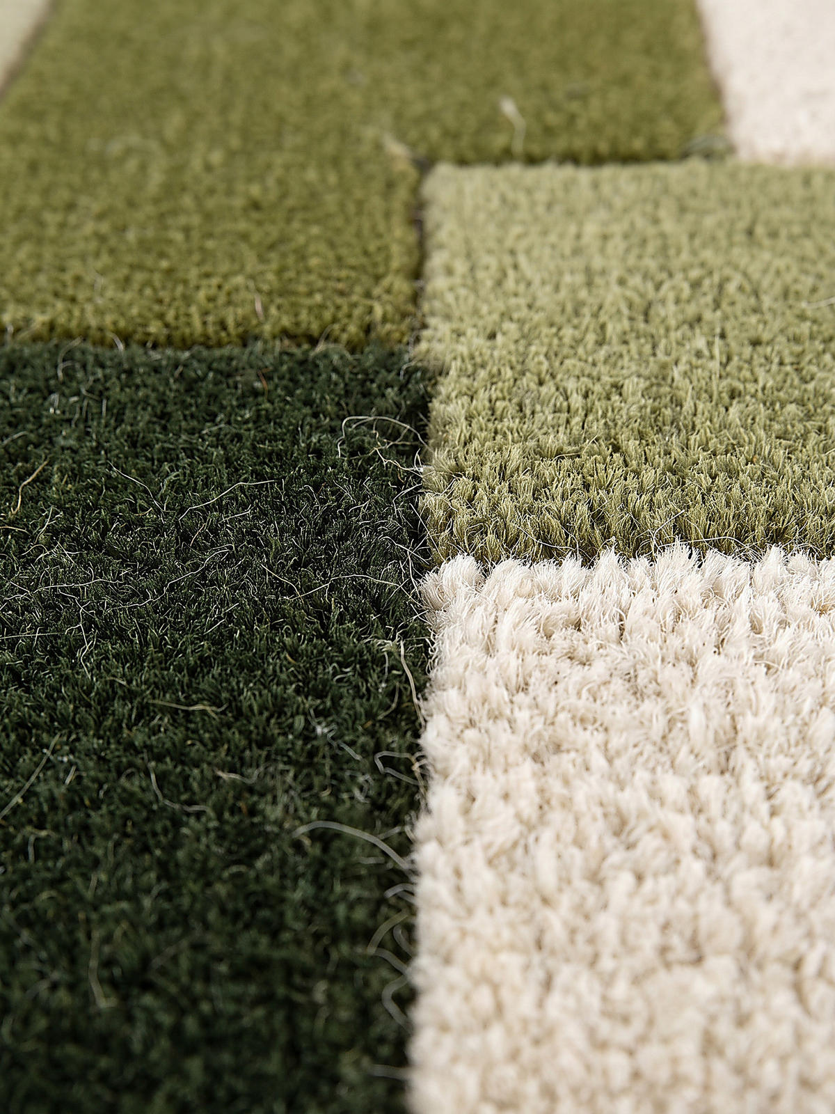 TEPPICHLÄUFER handgetuftet HALLEIN, Farbblöcke, Erdtöne-Grün, 60 x 230 cm - Grün, Textil (60/230cm) - KADIMA DESIGN
