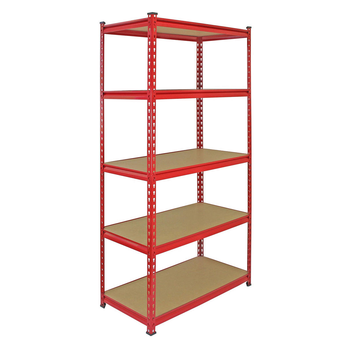 LAGERREGAL 5 x Z-Rax Rot 90cm mit Gratis Gummihammer - Rot, Metall (90/180/45cm) - Monstershop