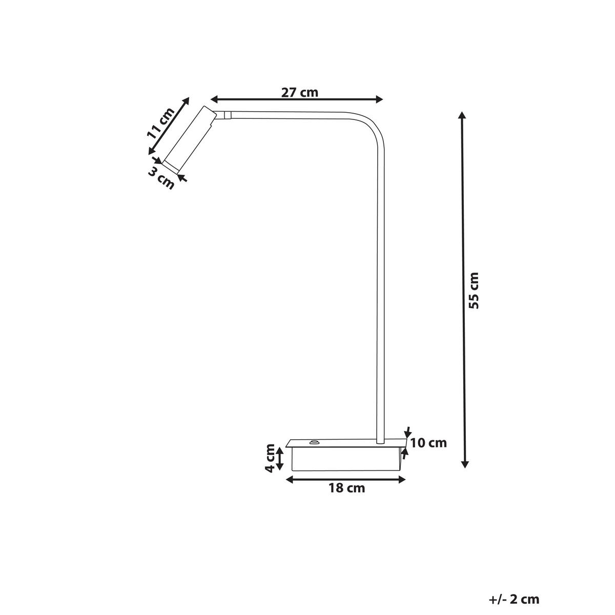 LED SCHREIBTISCHLAMPE Schwarz Lawson - Schwarz, Metall (10/27/55cm) - Beliani