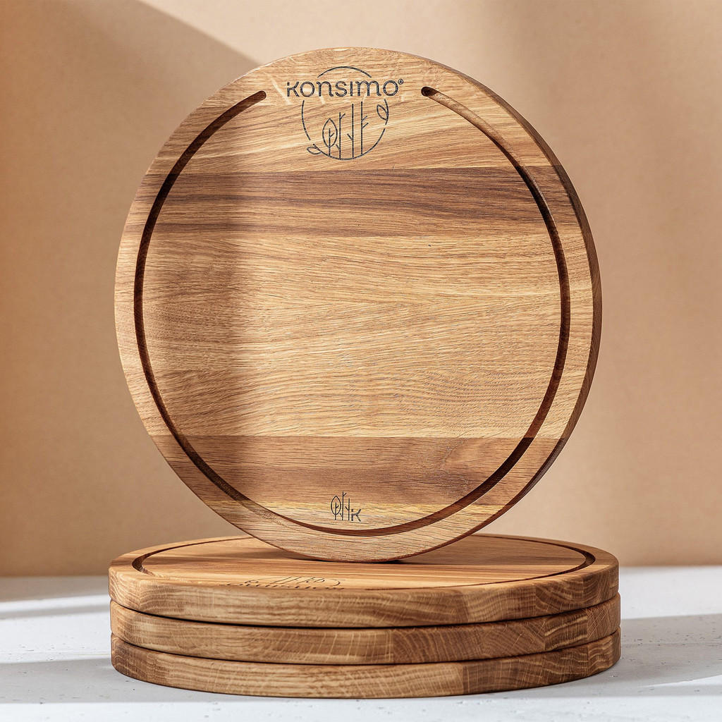 Thumbnail - Konsimo® Schneidebrett, Eiche, Holz, 25x8 cm, FSC 100%, Hergestellt in Europa, Küchenzubehör, Schneidebretter