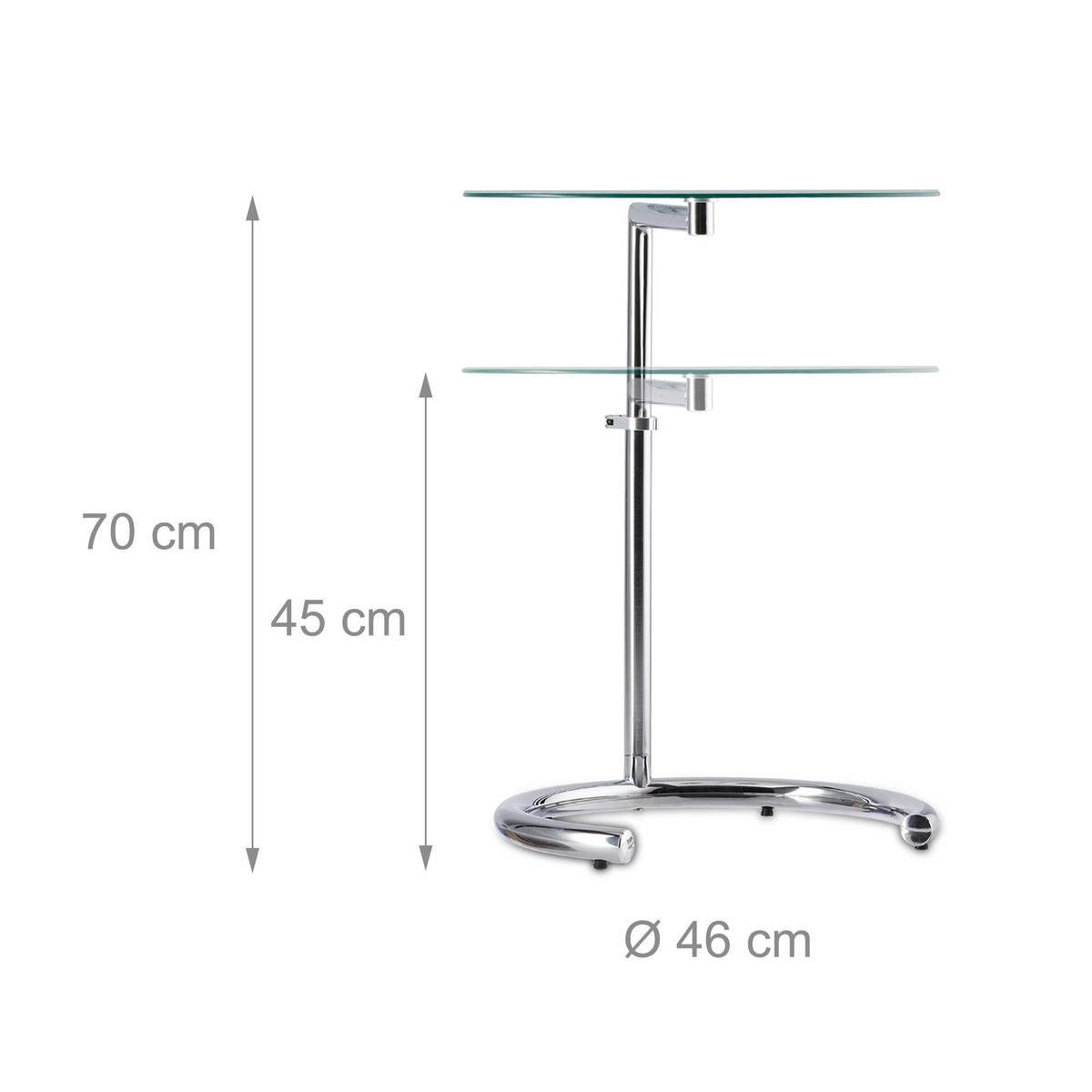 KAFFEETISCH - Multicolor, Glas/Metall (46/46/70cm) - Relaxdays