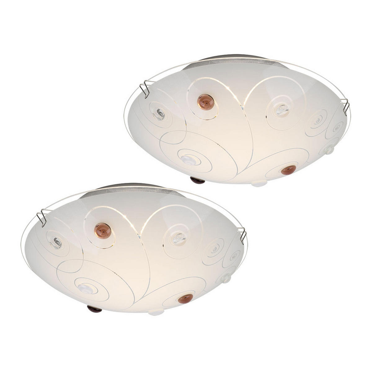 LED DECKENLEUCHTE INKA Weiß Glas - Weiß, Glas (25/25/7.5cm) - Globo Lighting