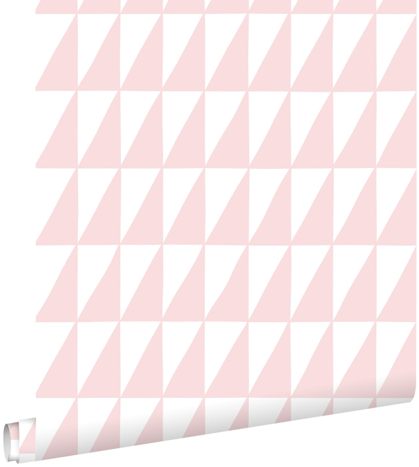 TAPETE grafische Dreiecke 53 cm x 10.05 m - Pink, Papier (53/0.1cm) - ESTAhome