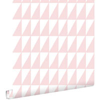 TAPETE grafische Dreiecke 53 cm x 10.05 m - Pink, Papier (53/0.1cm) - ESTAhome