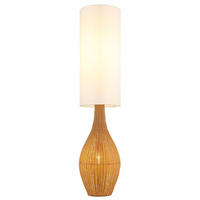 LED STEHLEUCHTE ANKO Rattan Optik Braun Weiß - Braun, Metall (27/27/125cm) - Nowa