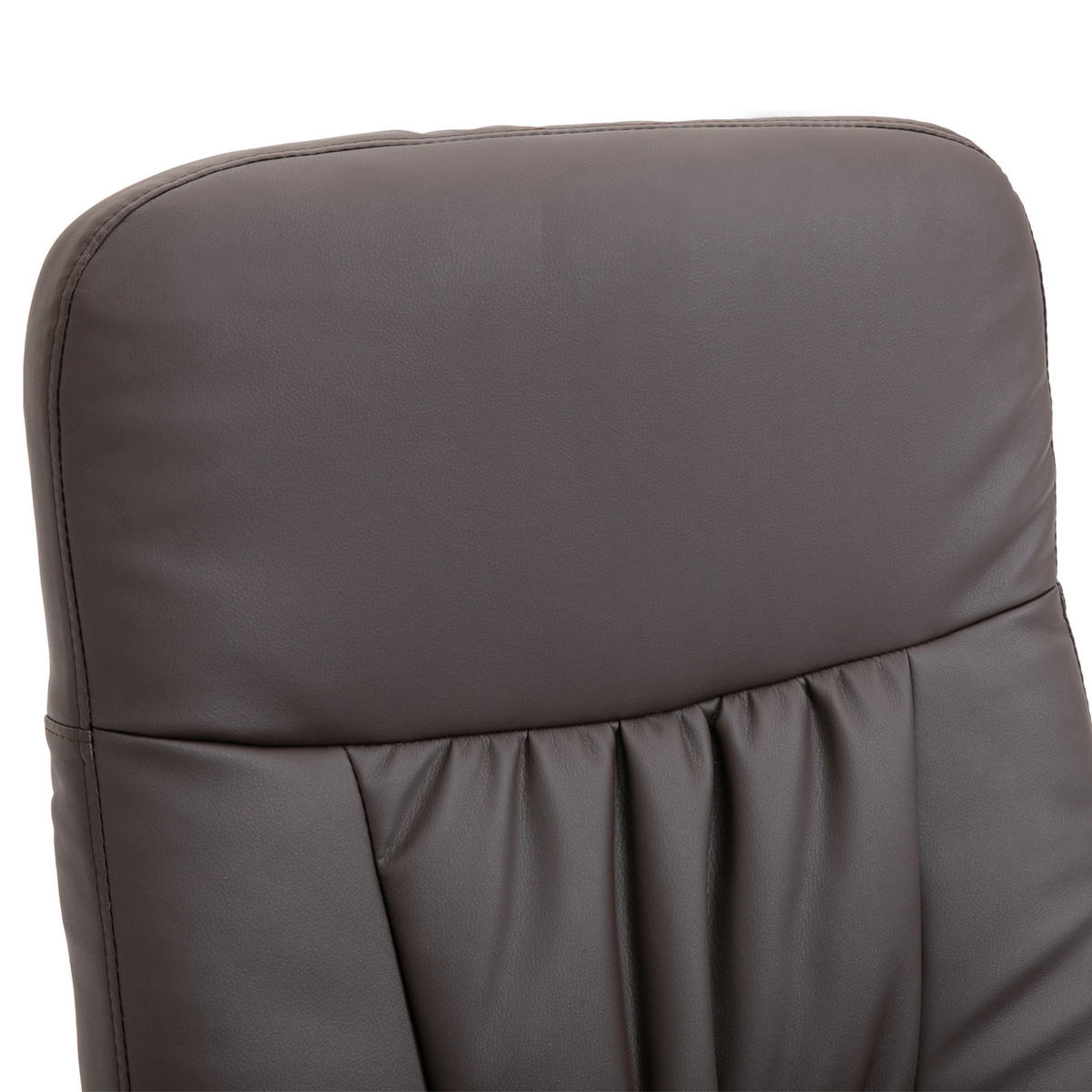 RELAXSESSEL mit Hocker, Fernsehsessel, TV Sessel mit Liegefunktion, Kunstleder - Braun, Metall (76/101/81cm) - HOMCOM