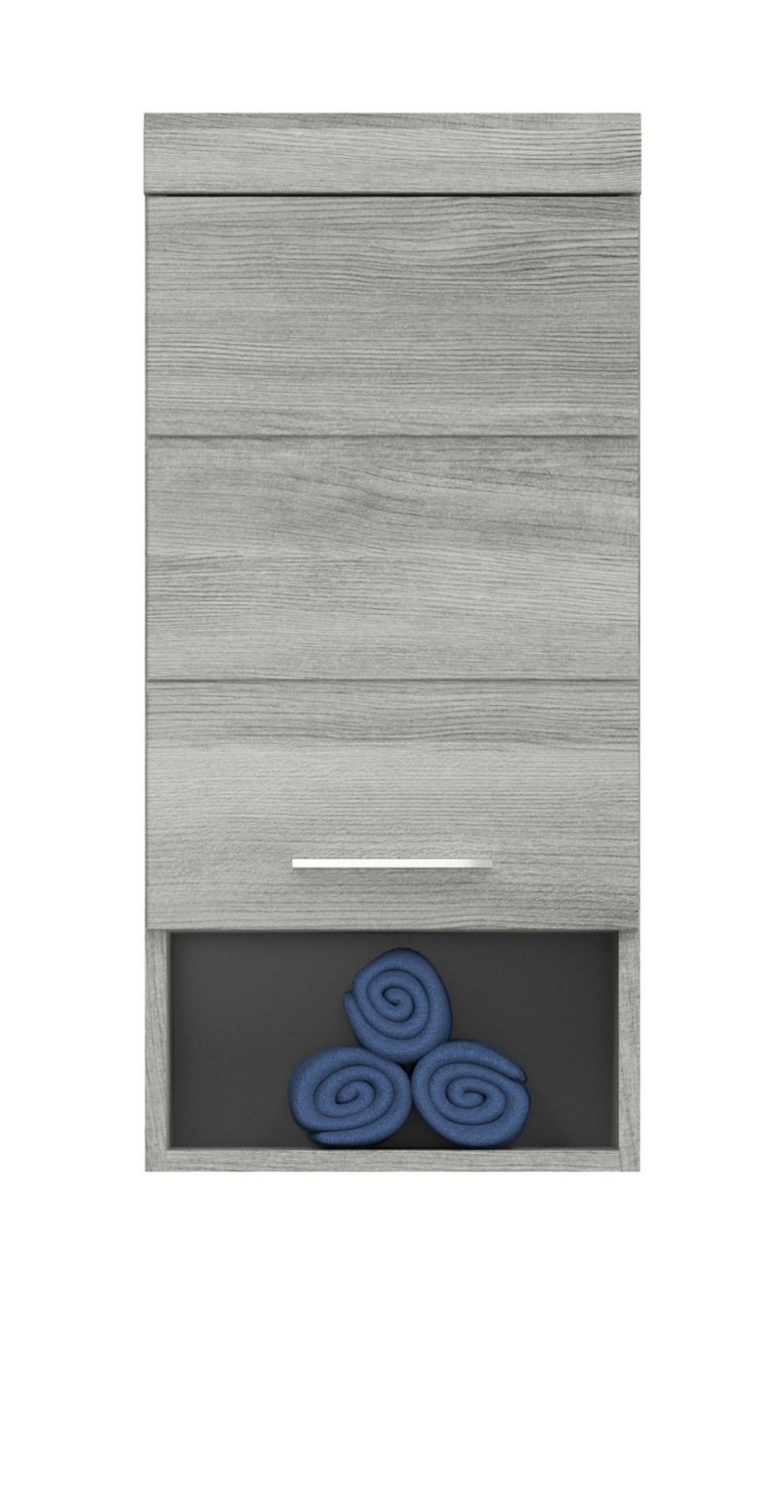 HÄNGESCHRANK grau Rauchsilber 37 cm, Badschrank Türanschlag wechselbar - Silberfarben/Grau, Holzwerkstoff/Kunststoff (37/79/24cm) - Inn.Furn