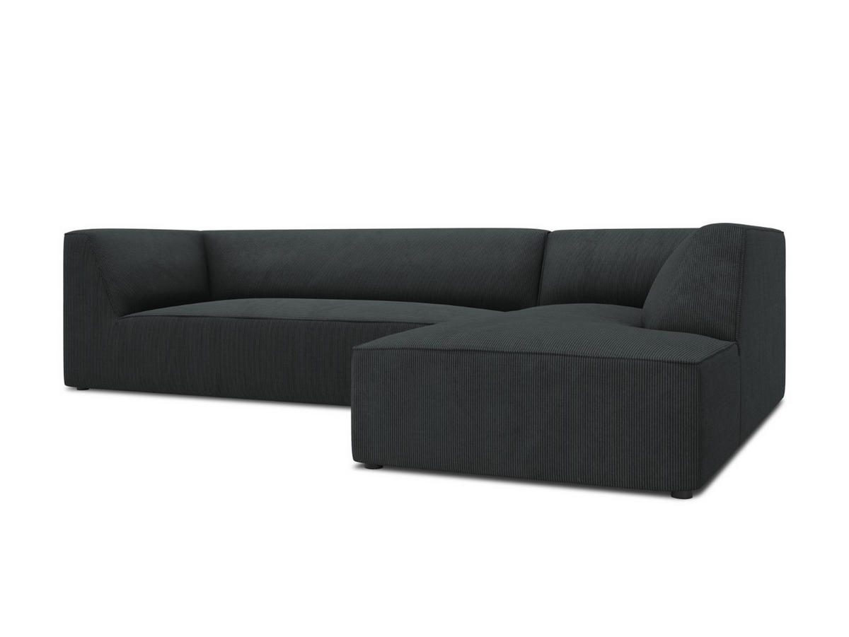 ECKSOFA rechts Ruby aus Cord schwarz 4 Sitzplätze - Schwarz, Textil (180/273cm) - Micadoni
